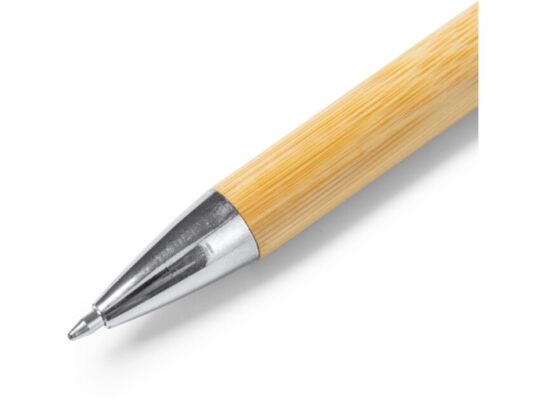 Ручка шариковая TUCUMA с корпусом из бамбука, бежевый/серебристый, арт. 028443003