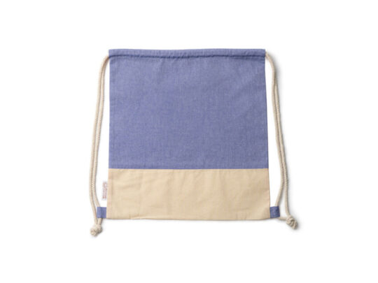 Рюкзак-мешок LUANDA из переработанного хлопка, натуральный/королевский синий, арт. 028575603