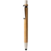 Ручка-стилус шариковая NAGOYA с бамбуковым корпусом, натуральный/бежевый, арт. 028444003