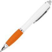 Ручка пластиковая шариковая CARREL с антибактериальным покрытием, белый/апельсин, арт. 028447403