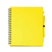 Блокнот LEYNAX с ручкой из переработанного картона, желтый, арт. 028513003