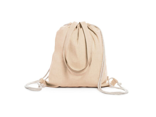 Рюкзак-мешок VARESE из переработанного хлопка, бежевый, арт. 028576203