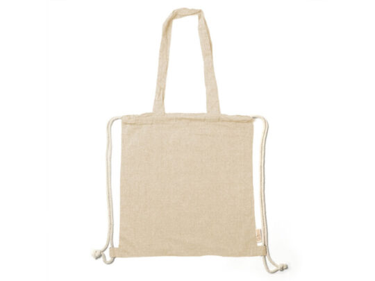Рюкзак-мешок VARESE из переработанного хлопка, бежевый, арт. 028576203