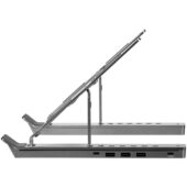 Подставка для ноутбука с USB-хабом Scaffold Hub, серебристый металлик