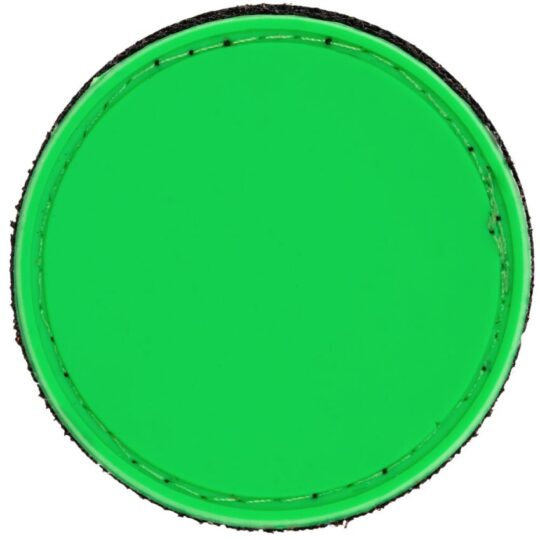 Лейбл из ПВХ с липучкой Menteqo Round, зеленый неон