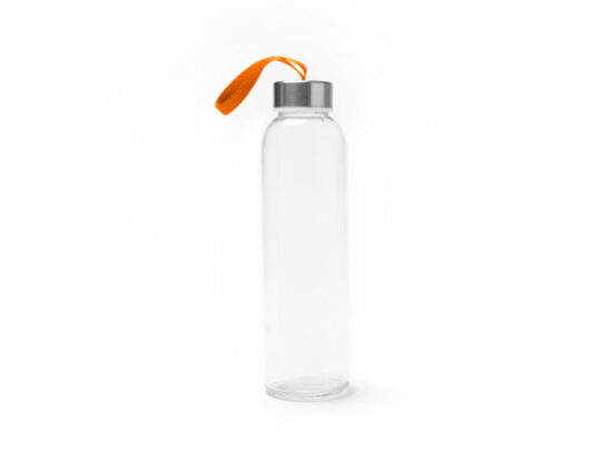 Бутылка стеклянная CAMU в чехле из неопрена, 500 мл, прозрачный/апельсин, арт. 028678303
