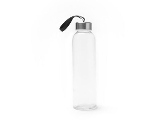 Бутылка стеклянная CAMU в чехле из неопрена, 500 мл, прозрачный/черный, арт. 028678803