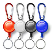 Брелок для ключей DOKI с карабином и выдвижным кольцом, красный, арт. 028786203