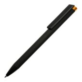 Ручка металлическая шариковая Taper Metal софт-тач с цветным зеркальным слоем, черный с оранжевым, арт. 028717303