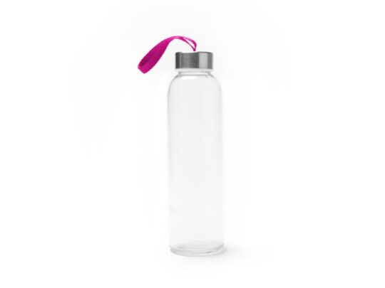 Бутылка стеклянная CAMU в чехле из неопрена, 500 мл, прозрачный/фуксия, арт. 028678403
