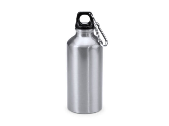 Алюминиевая бутылка ATHLETIC с карабином, 400 мл, серебристый, арт. 028689803