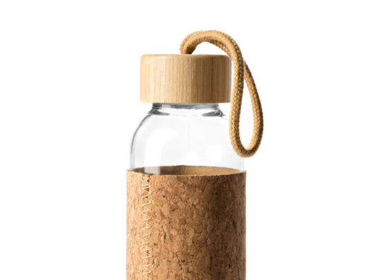 Бутылка стеклянная LAWAS в чехле из натуральной пробки, 500 мл, прозрачный/бежевый, арт. 028676803