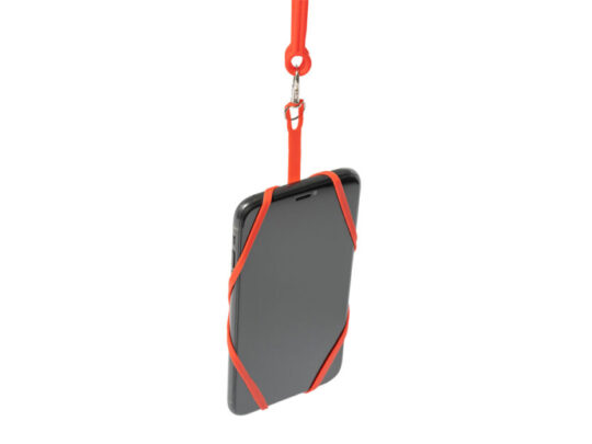 Силиконовый шнурок DALVIK с держателем мобильного телефона и карт, красный, арт. 028785603