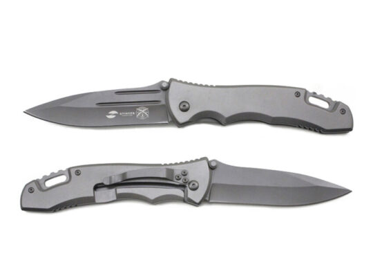 Нож складной Stinger, 102 мм, (серый), материал рукояти: нержавеющая сталь (серый), арт. 028717903