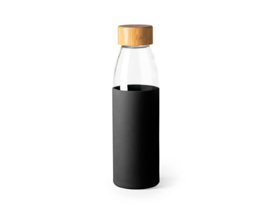 Бутылка стеклянная NAGAMI в силиконовом чехле, 540 мл, прозрачный/черный, арт. 028677303