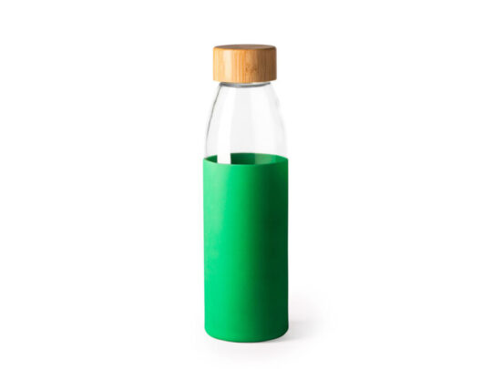 Бутылка стеклянная NAGAMI в силиконовом чехле, 540 мл, прозрачный/папоротник, арт. 028677103