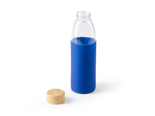 Бутылка стеклянная NAGAMI в силиконовом чехле, 540 мл, прозрачный/королевский синий, арт. 028677403