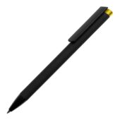 Ручка металлическая шариковая Taper Metal софт-тач с цветным зеркальным слоем, черный с желтым, арт. 028717503