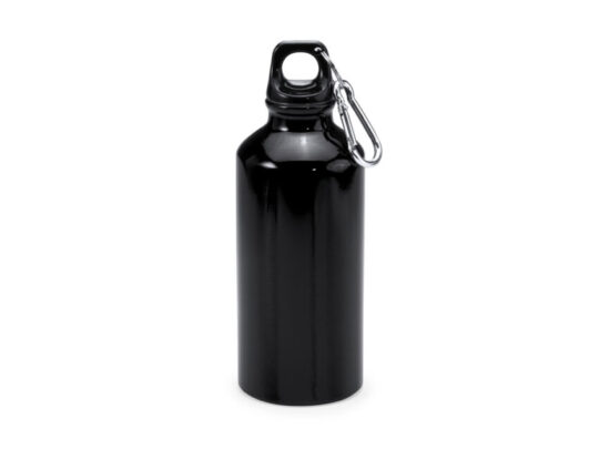 Алюминиевая бутылка ATHLETIC с карабином, 400 мл, черный, арт. 028690003