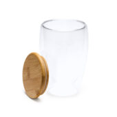 Двустенный стакан VERTUS из боросиликатного стекла с бамбуковой крышкой, 350 мл, арт. 028675403