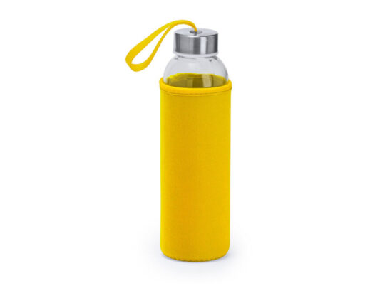 Бутылка стеклянная CAMU в чехле из неопрена, 500 мл, прозрачный/желтый, арт. 028678903