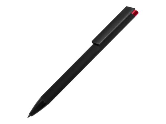 Ручка металлическая шариковая Taper Metal софт-тач с цветным зеркальным слоем, черный с красным, арт. 028717203