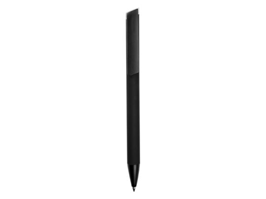 Ручка металлическая шариковая Taper Metal софт-тач с цветным зеркальным слоем, черный с серебристым, арт. 028717003