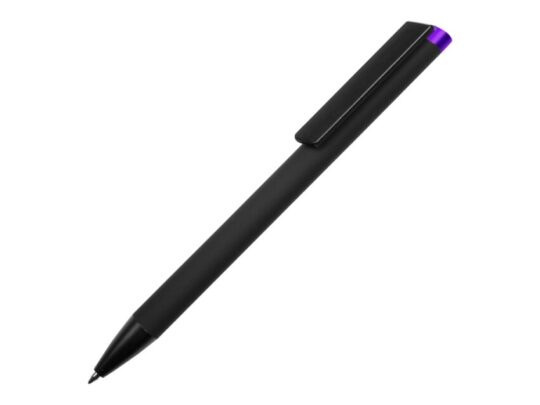 Ручка металлическая шариковая Taper Metal софт-тач с цветным зеркальным слоем, черный с фиолетовым, арт. 028717603