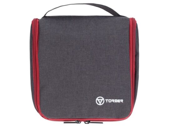 Несессер TORBER, дорожный, чёрный/бордовый, полиэстер 300D, 20 х 18 х 8 см, арт. 029039303