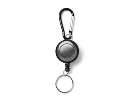 Брелок для ключей DOKI с карабином и выдвижным кольцом, черный, арт. 028813403