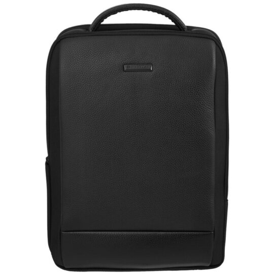 Рюкзак для ноутбука Santiago Slim с кожаной отделкой, черный