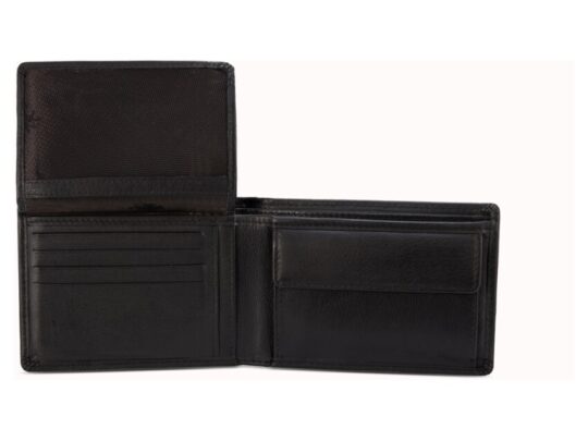 Бумажник Mano Don Leonardo, с RFID защитой, натуральная кожа в черном цвете, 12,5 х 2,5 х 9 см, арт. 029034103