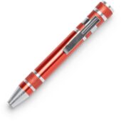 Алюминиевый мультитул BRICO в форме ручки, красный, арт. 028890003