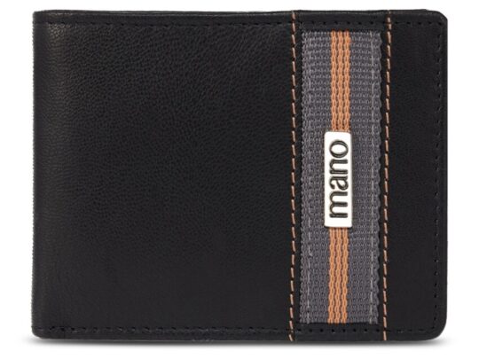 Бумажник Mano Don Leonardo, с RFID защитой, натуральная кожа в черном цвете, 10,5 х 2 х 8,5 см, арт. 029033803