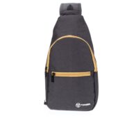 Рюкзак TORBER с одним плечевым ремнем, чёрный/бежевый, полиэстер 300D, 33 х 17 х 6 см, арт. 029038203