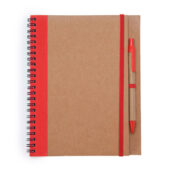 Блокнот А5+ ALANI с шариковой ручкой, крафтовый/красный, арт. 028840203