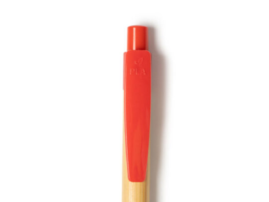 Ручка шариковая GILDON, бамбук, натуральный/красный, арт. 028834703