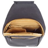 Рюкзак TORBER с одним плечевым ремнем, чёрный/бежевый, полиэстер 300D, 33 х 17 х 6 см, арт. 029038203