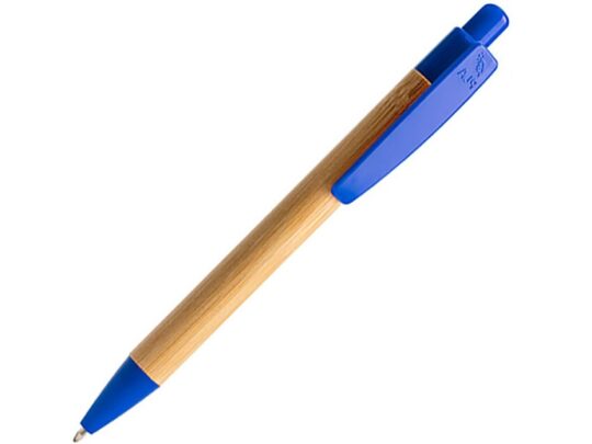 Ручка шариковая GILDON, бамбук, натуральный/королевский синий, арт. 028835103
