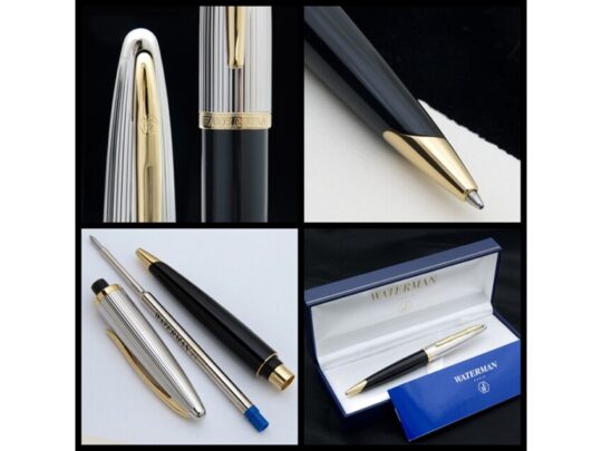 Шариковая ручка Waterman Carene De Luxe, цвет: Black/Silver, стержень: Mblue, арт. 029028003