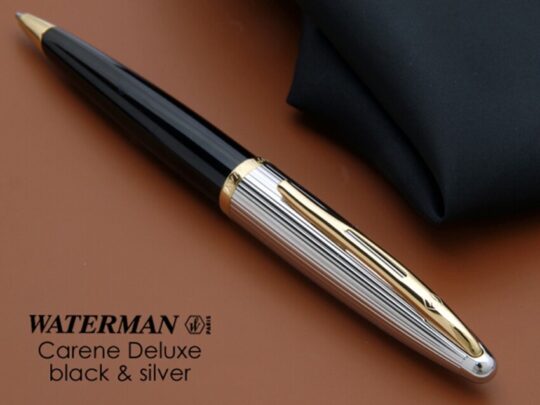 Шариковая ручка Waterman Carene De Luxe, цвет: Black/Silver, стержень: Mblue, арт. 029028003
