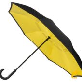 Зонт-трость наоборот Inversa, полуавтомат, черный/желтый (Р), арт. 029032103