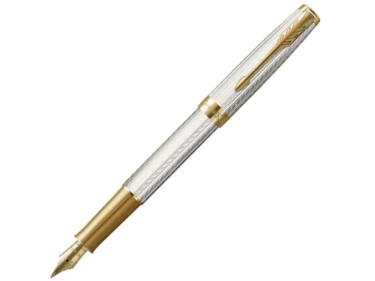 Перьевая ручка Parker Sonnet Silver Mistral GT, перо: F, цвет чернил: black, в подарочной упаковке, арт. 028950103