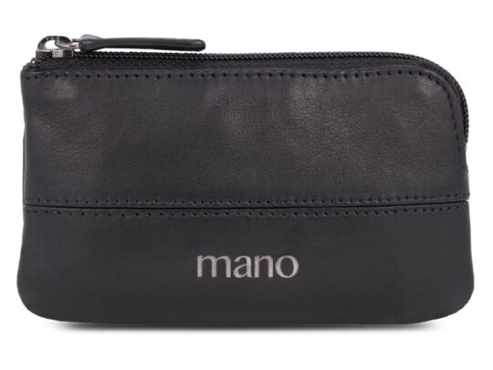 Ключница Mano Don Romeo с RFID защитой, натуральная кожа в чёрном цвете, 11,5 х 1 х 6,5 см, арт. 029034803
