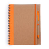 Блокнот А5+ ALANI с шариковой ручкой, крафтовый/оранжевый, арт. 028840103