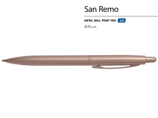 Ручка металлическая шариковая San Remo, шампань, арт. 029073903