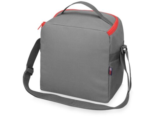 Изотермическая сумка-холодильник Classic c контрастной молнией, серый/красный, арт. 029080603