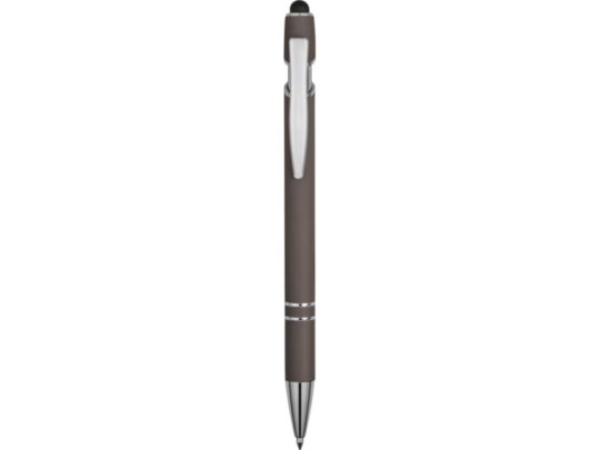 Ручка металлическая soft-touch шариковая со стилусом Sway, серый/серебристый (P), арт. 029061103