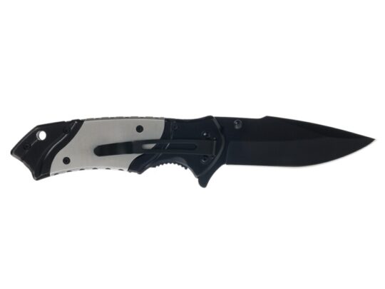 Нож складной Stinger, 120 мм, (черный), материал рукояти: нержавеющая сталь (серебристый/черный), арт. 029181003