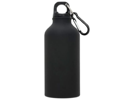 Матовая спортивная бутылка Oregon с карабином и объемом 400 мл, черный, арт. 029071503